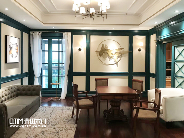 重庆青田木门：整装展厅地中海风格