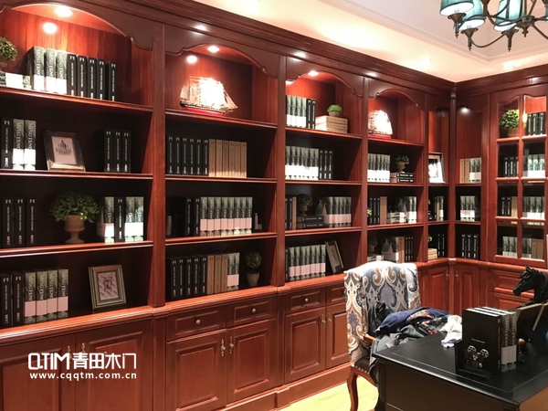 重庆青田木门：整装展厅实木书房